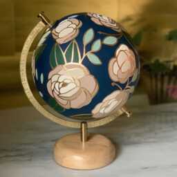 Custom Flowered Globe Floral World Maximalist Home Decor Handmade Painted Flowers Girls Room Baby Girl Nursery Gift Travel Office 8 - thumbnail 2