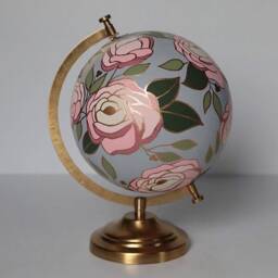 Custom Flowered Globe Floral World Maximalist Home Decor Handmade Painted Flowers Girls Room Baby Girl Nursery Gift Travel Office 8 - thumbnail 3