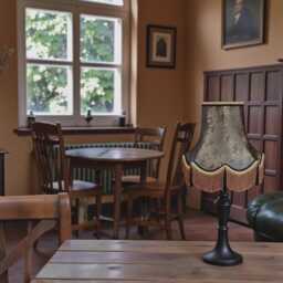 Dark Bronze Paisley Print Lampshade Handmade in The UK For Table & Floor Standard Lamp Shades, Ceiling Lights, Wall Lights - thumbnail 2