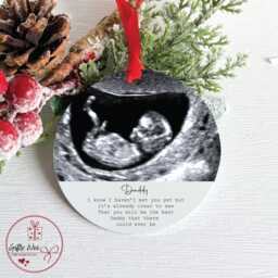Personalised Baby Scan Bauble For Daddy To Be -Christmas Gift From The Bump - Christmas Tree Decoration Sonogram Xmas