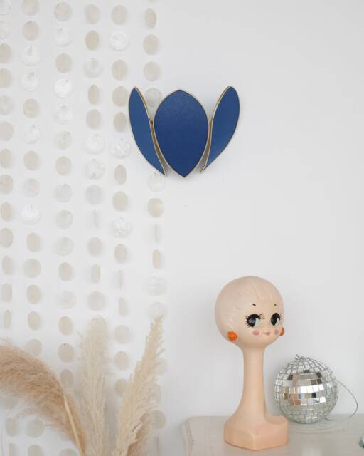 Navy Blue Flower Wall Lamp - image 1