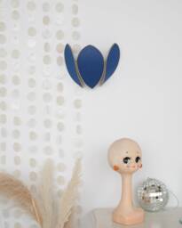 Navy Blue Flower Wall Lamp - thumbnail 1