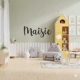 Personalised Script Name Vinyl Wall Sticker Kids Bedroom Decor - thumbnail 1