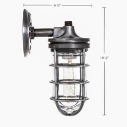Vintage-style Porch Light Fixture - Metal Cage Wall Sconce Outdoor Lighting - thumbnail 2