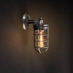 Vintage-style Porch Light Fixture - Metal Cage Wall Sconce Outdoor Lighting - thumbnail 4
