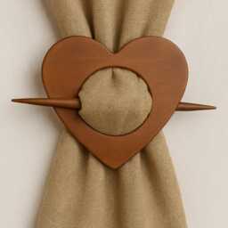 Set Of 2 Modern Heart Curtain Tiebacks - Minimal Metallic Holdbacks Decorative Window Drape Decor Contemporary Home Style - thumbnail 3