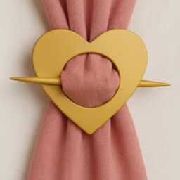 Set Of 2 Modern Heart Curtain Tiebacks - Minimal Metallic Holdbacks Decorative Window Drape Decor Contemporary Home Style - thumbnail 4