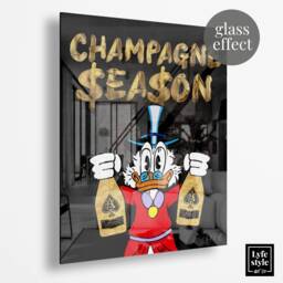 Champagne Duck - Glass Effect Alec Monopoly Inspired - Wall Decor Pop Art Gifts For Him Canvas Luxury Champagne - thumbnail 1