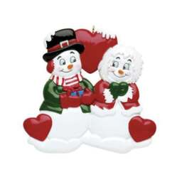 Personalized Snow Couple Christmas Ornament Family Keepsake Bauble - thumbnail 2