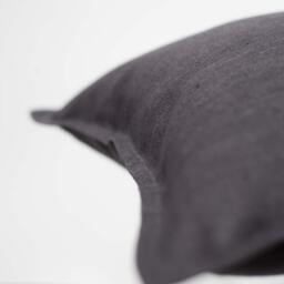 Dark Gray Linen Pillow Cover Euro Sham, Farmhouse Decor - thumbnail 3