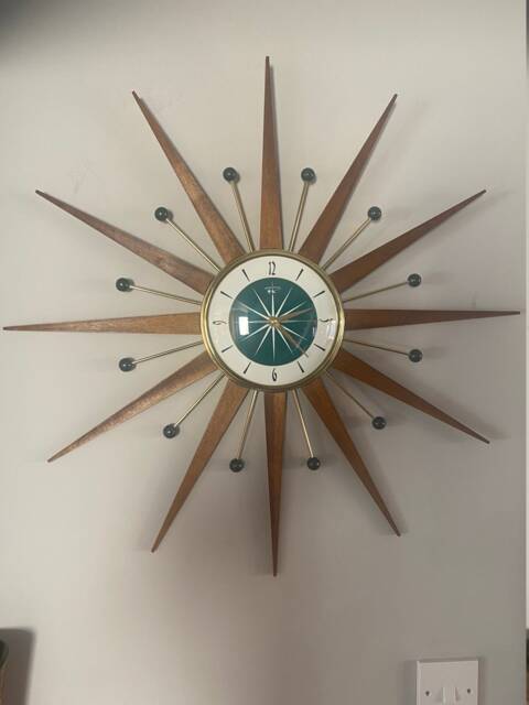 Handmade Mid Century Starburst Clock 27 - image 1