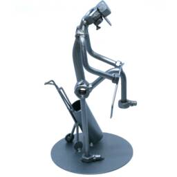 Personalized Golf Gift For Men, Funny Trophy, Nuts & Bolts Decor, Angry Golfer Welded Metal Art, Bad Sculpture - thumbnail 3