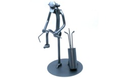 Personalized Golf Gift For Men, Funny Trophy, Nuts & Bolts Decor, Angry Golfer Welded Metal Art, Bad Sculpture - thumbnail 1