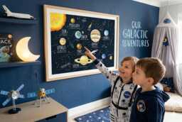 Digital File Solar System For Kids, Kids Planet Poster, Watercolour Space Boys Room Print, Decor - thumbnail 1