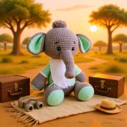 Elephant Emma Or Mo Crocheted Cuddly Toy, Handmade With Love, Beautiful Gift For Birthdays, Baby Showers Christenings - thumbnail 1