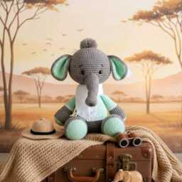 Elephant Emma Or Mo Crocheted Cuddly Toy, Handmade With Love, Beautiful Gift For Birthdays, Baby Showers Christenings - thumbnail 3