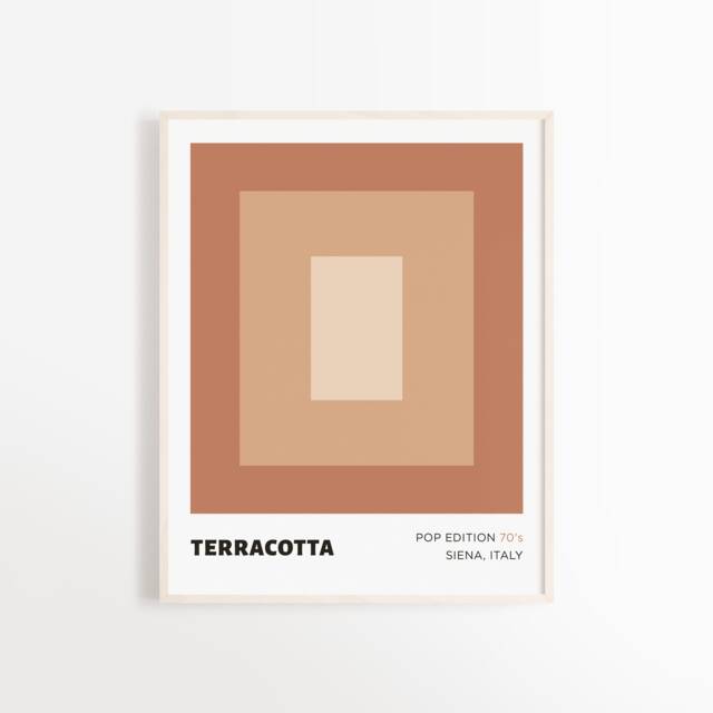 Terracotta Color Block Art Print Siena Abstract Wall Decor - image 1