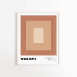 Terracotta Color Block Art Print Siena Abstract Wall Decor - thumbnail 1