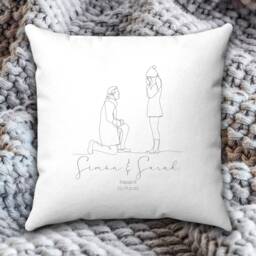 Personalised Engagement Cushion, Engagement Gift Personalised, Gift For Newly Engaged Couple, Friends, Congratulations - thumbnail 3