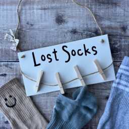 Lost Socks Laundry Room Decor, Christmas New Home Gift, Utility Room Gift, Gift For Mums, Funny Kitchen Sign, Pegs, Washing, Organiser, Sorting - thumbnail 1