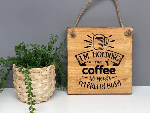 Coffee Wooden Sign - Comedy Home Decor Coffee Lover Wall Hanging - image 1