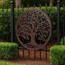 Handmade Bronze Tree Of Life Wall Art Indoors/Outdoors 40cm Metal, Garden/Indoor Wall Art Powder Coated Steel - thumbnail 3