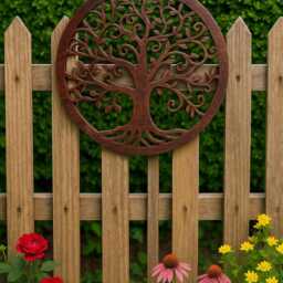 Handmade Bronze Tree Of Life Wall Art Indoors/Outdoors 40cm Metal, Garden/Indoor Wall Art Powder Coated Steel - thumbnail 4