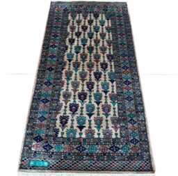 3x6 Beige Color Bokhara Rug - 0.90x1.85 Bedroom Luxury Area Turkish Fine Quality Afghan - thumbnail 1