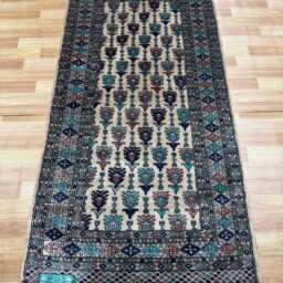 3x6 Beige Color Bokhara Rug - 0.90x1.85 Bedroom Luxury Area Turkish Fine Quality Afghan - thumbnail 2