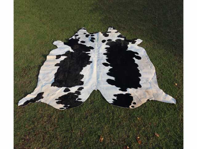 Black & White Cowhide Rugs-Genuine Panda Print Rug-Natural Hair On Hide Area Rug For Living Room-Western Decor-Brazillian - image 1