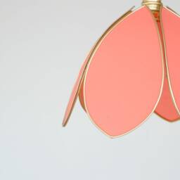 Simple Flower Pendant Light - Grapefruit & Gold - thumbnail 2