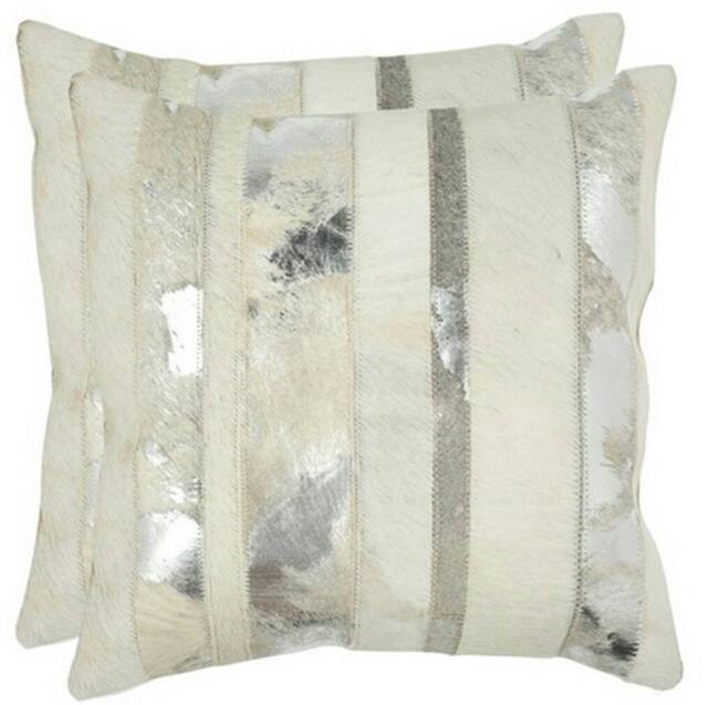 "Raw Leather Argentina - Free Shipping . Cowhide Patchwork Cushions 22"" X 22"