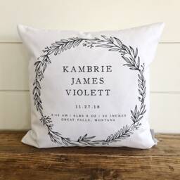 Wildflower Birth Announcement Pillow Cover - thumbnail 1