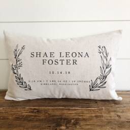 Wildflower Birth Announcement Pillow Cover - thumbnail 2