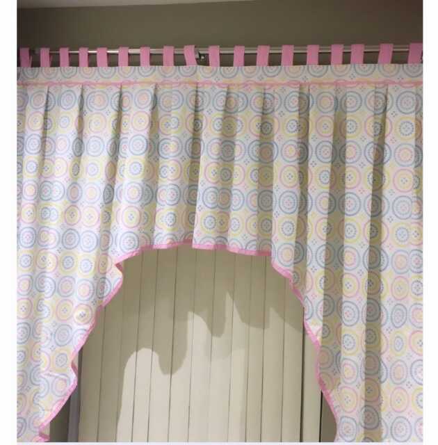 Handmade Made To Order Colourful Sunburst Soft Cotton Twill Pink, Yellow, Blue Curtain - image 1