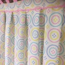 Handmade Made To Order Colourful Sunburst Soft Cotton Twill Pink, Yellow, Blue Curtain - thumbnail 2