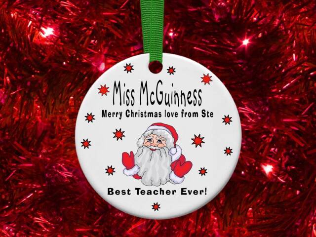 Teacher Teaching Assistant Lecturer Personalised Christmas Bauble Gift Present Keepsake Novelty Tree Xmas For Him Her