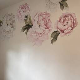 Peony Bouquet Wall Decal Large Floral Peel & Stick Wallpaper - thumbnail 3