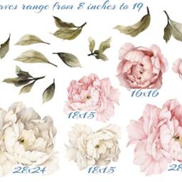 Peony Bouquet Wall Decal Large Floral Peel & Stick Wallpaper - thumbnail 2