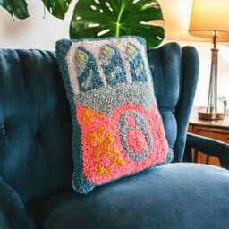 Hand Tufted Sardine Throw Pillow, Pop Art Cushion, Retro Home Decor - thumbnail 4