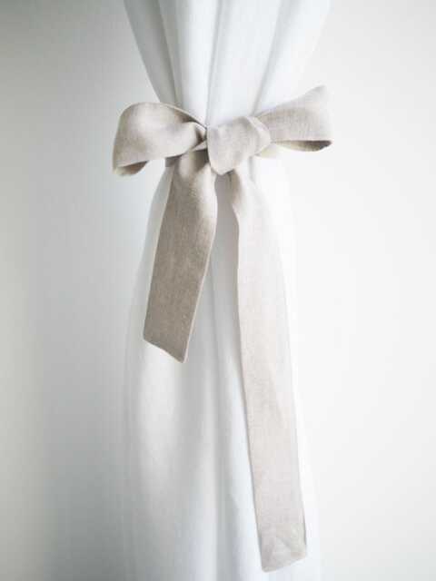 Linen Curtain Belt Made From Medium Linen - 160 G/M2/ in Natural Linen - image 1