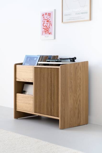 Fuse - Record Storage Crafted Oak Cabinet For Turntables & Vinyls - image 1