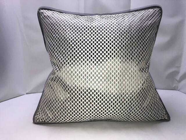 Silver Pillow With Beige Mesh Custom - image 1