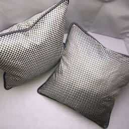 Silver Pillow With Beige Mesh Custom - thumbnail 4