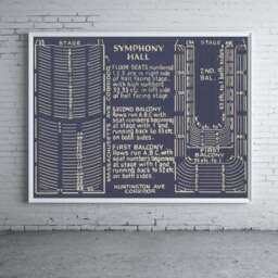 Vintage Symphony Hall Seating Chart Art Print - thumbnail 2