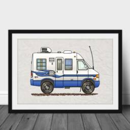 Rialta Camper Rv Art - Travel Trailer Van Vanlife Happy Print Whimsical Wall Decor Glamping - thumbnail 3