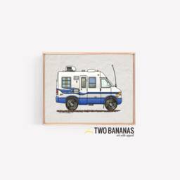 Rialta Camper Rv Art - Travel Trailer Van Vanlife Happy Print Whimsical Wall Decor Glamping - thumbnail 2