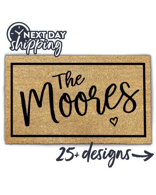 Custom Personalized Welcome Mat - New Home Gift Family Doormat Housewarming Front Door Coir - image 1