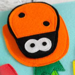 Felt Flower Quiet Book Page Montessori Busy Toy For Baby - thumbnail 4