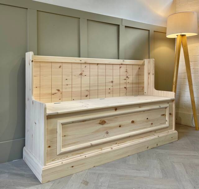 Unpainted Storage Bench, Shoe Monks Bench. Storage, Boot Room Furniture. Hallway Storage - image 1